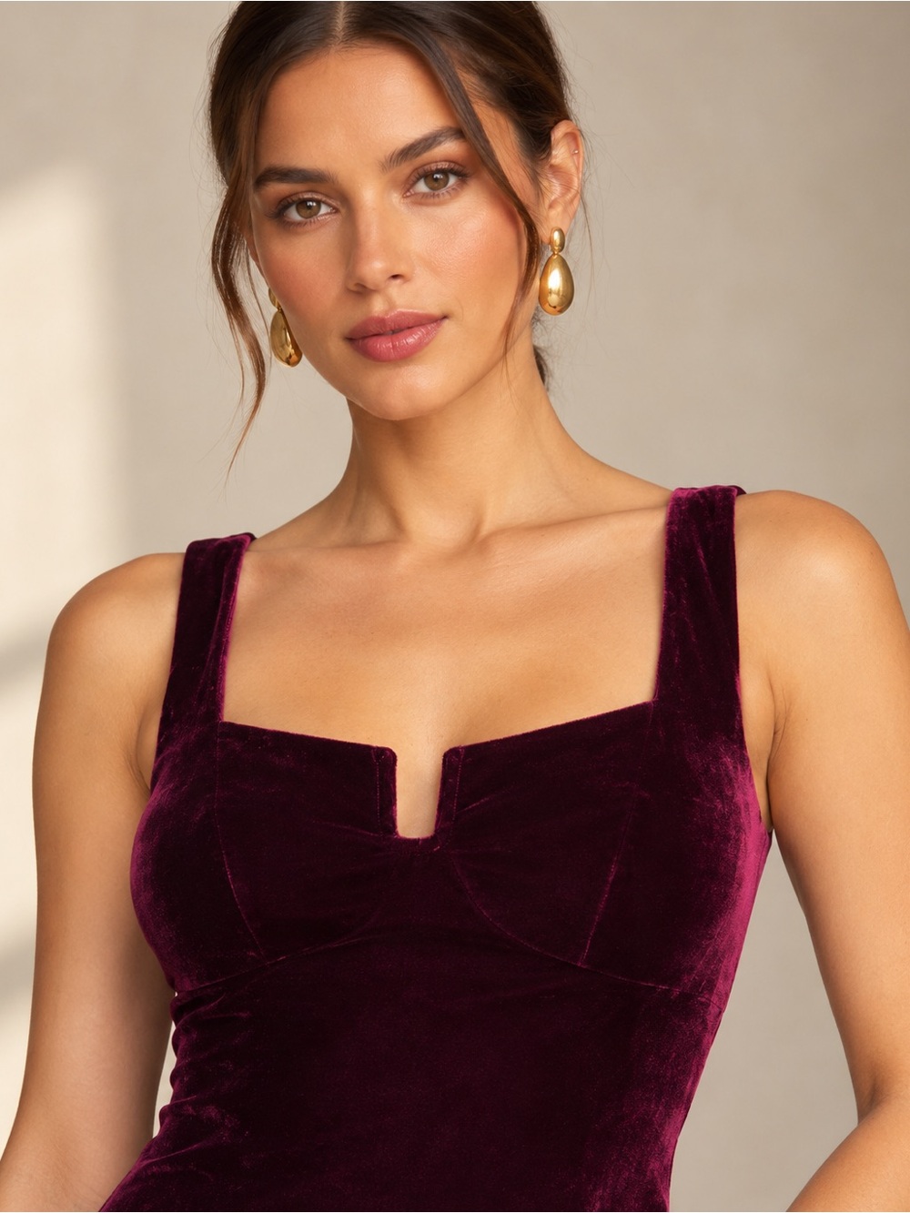Reformation Lillee Knit Dress Crimson Velvet Burgundy Midi XS NWT - Picture 2 of 14
